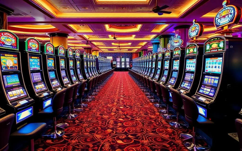 Casino bus trip to Seminole Hard Rock Tampa slot machine floor